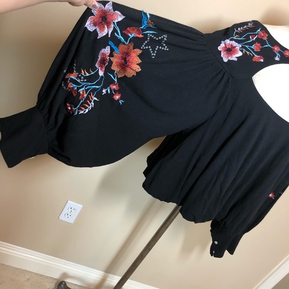 Free people lita embroidered balloon sleeve - Picture 2 of 7